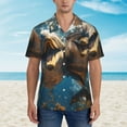 thumbnail image 4 of Goofa Playful Dolphins Underwater Hawaiian Shirt for Men, Unisex Summer Beach Casual Short Sleeve Button Down Shirts,Aloha Tropical Floral print shirt-XX-Large, 4 of 9