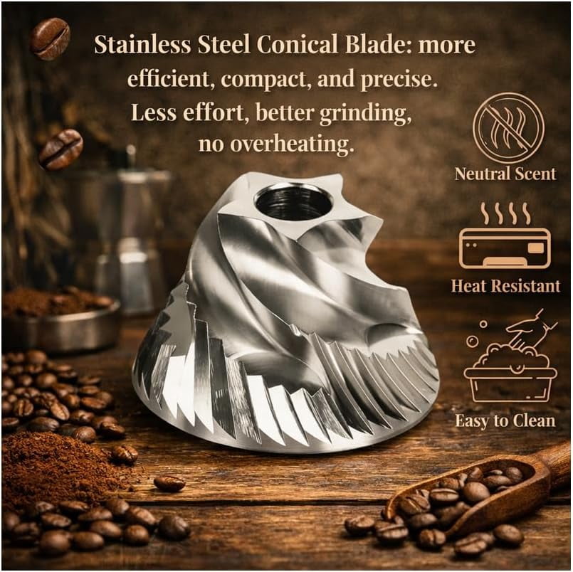 Electric Burr Coffee Grinder with 40 Settings Stainless Steel USB-C Rechargeable for Fresh Brew