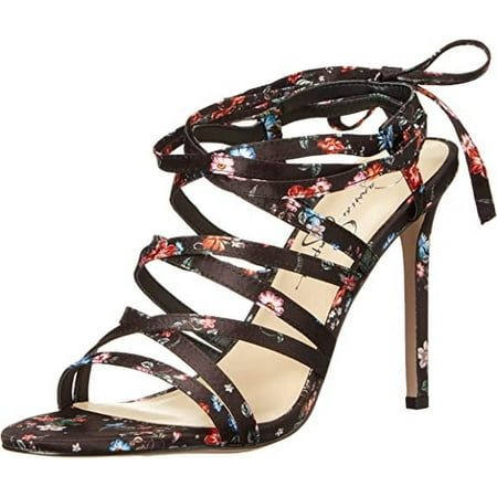 Jessica Simpson Jexilla Black Multi Stiletto Heeled Tie-up High Strappy Sandals (Black Multi, 5)