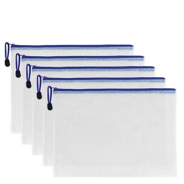 Bolsa de malla con cremallera A3B4A4, bolsa para bolígrafos, bolsa de papelería para estudiantes, bolsa transparente para hojas de información de oficina