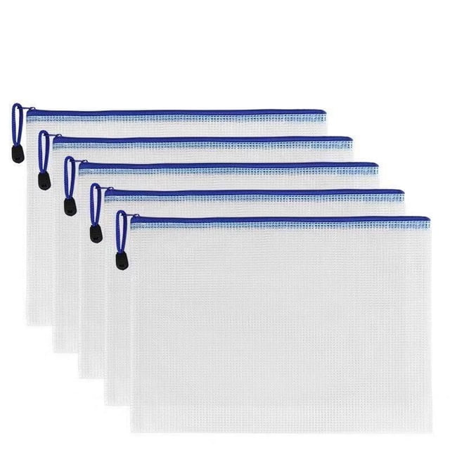 Bolsa de malla con cremallera A3B4A4, bolsa para bolígrafos, bolsa de papelería para estudiantes, bolsa transparente para hojas de información de oficina