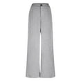 thumbnail image 5 of Miluxas Women Wide Leg Dress Pants High Waisted Button Zip Business Casual Trousers Versatile office Work Pants with Pockets, 5 of 9