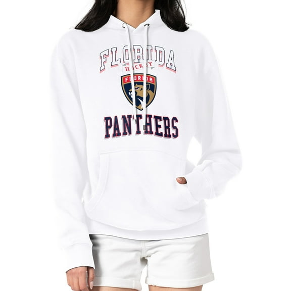 Women's G-III 4Her by Carl Banks White Florida Panthers Team Logo Tri-Blend Fleece Pullover Hoodie