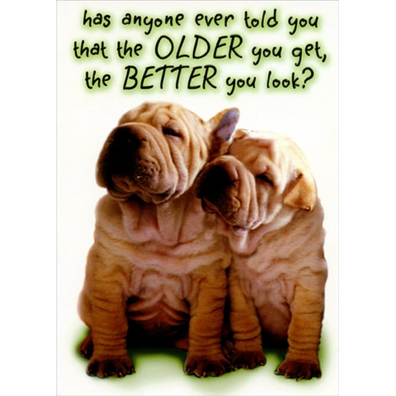 Designer Greetings Older You Get, Better You Look : Shar-Pei Dogs Funny : Humorous Insulting Birthday Card