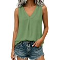 thumbnail image 4 of Sheghy Tank Tops 100%Cotton Women's Solid Color Sleeveless V-Neck Casual Cotton-Linen Top, 4 of 8