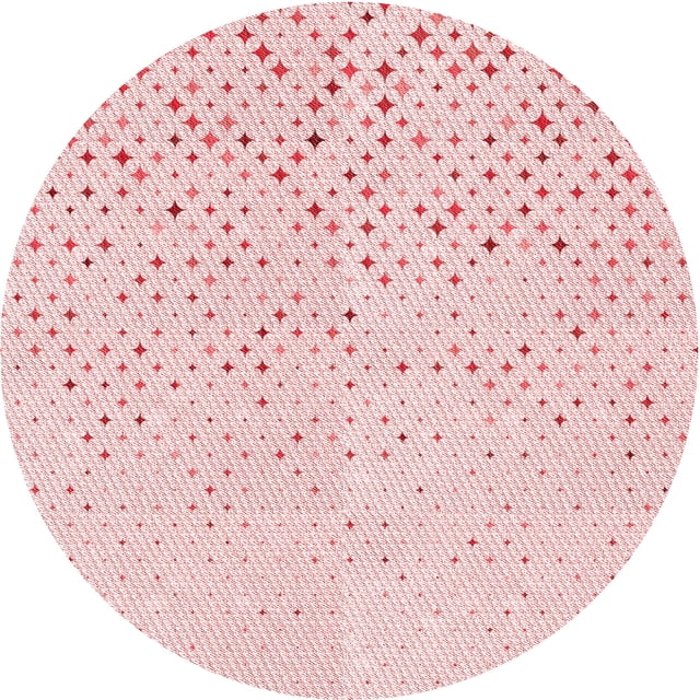 Ahgly Company Tapis Rond Lavable en Machine Intérieur Transitionnel Rouge Pastel Rose, 4 Pieds Rond
