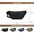 thumbnail image 5 of SikaFu Fanny Pack for Men, Lightweight Waist Bags Oxford Cloth Casual Daypack Chest Bag with Headphone Hole (Grey), 5 of 7