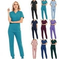 thumbnail image 5 of Women Medical Scrubs Doctor Uniform Trousers Set Nurse Dentist Hospital Suits, 5 of 5
