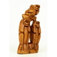 thumbnail image 2 of Wooden Hand Carved 3 Standing Monkeys See, Hear, Speak No Evil Figurines Handmade Art Statue Rustic Sculpture Home Decor Accent Handcrafted, 2 of 4