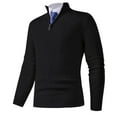 thumbnail image 2 of ShomPort Mens Casual Shirts Quarter Zip Up Long Sleeve Stand Collar Pullover Dressy Classic Office Tops, 2 of 7