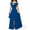 Blue, variant on Xihbxyly Dresses for Women Oversized Solid Color Off the Shoulder Maxi Dress Quick Dry Slim Fit Short Sleeve Sundress
