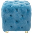 thumbnail image 4 of Home Tufted Foot Stool Vanity Stool, Velvet Tufted Ottoman with Round Gold Legs, Soft Compact Padded Seat Makeup Seat, Living Room Bedroom and Kids Room Stool (Blue-S), 4 of 14