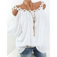 thumbnail image 1 of Womens  Neck Plus Size Cold Shoulder Tee Tops Summer Shirts Loose Blouse, 1 of 2