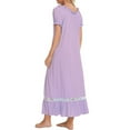 thumbnail image 4 of XIAONU Off-Shoulder Nightgown for Women Lace-Trimmed Maxi Sleep Dress Comfort Nighttime Feminine Loungewear Dress, 4 of 4
