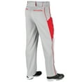 thumbnail image 2 of Champro Sports Triple Crown Open-Bottom Baseball Pants with Side Insert, Adult Small, Grey with Scarlet Insert, 2 of 5