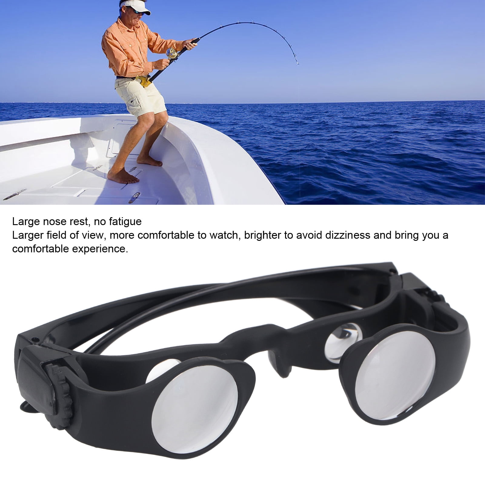 M Buder Fishing Binoculars 8X Magnification HD Optical Lens Portable Binocular Glasses Telescope for Fishing Bird Watching Sports Concerts Theater (6.69 inches / 17 cm)