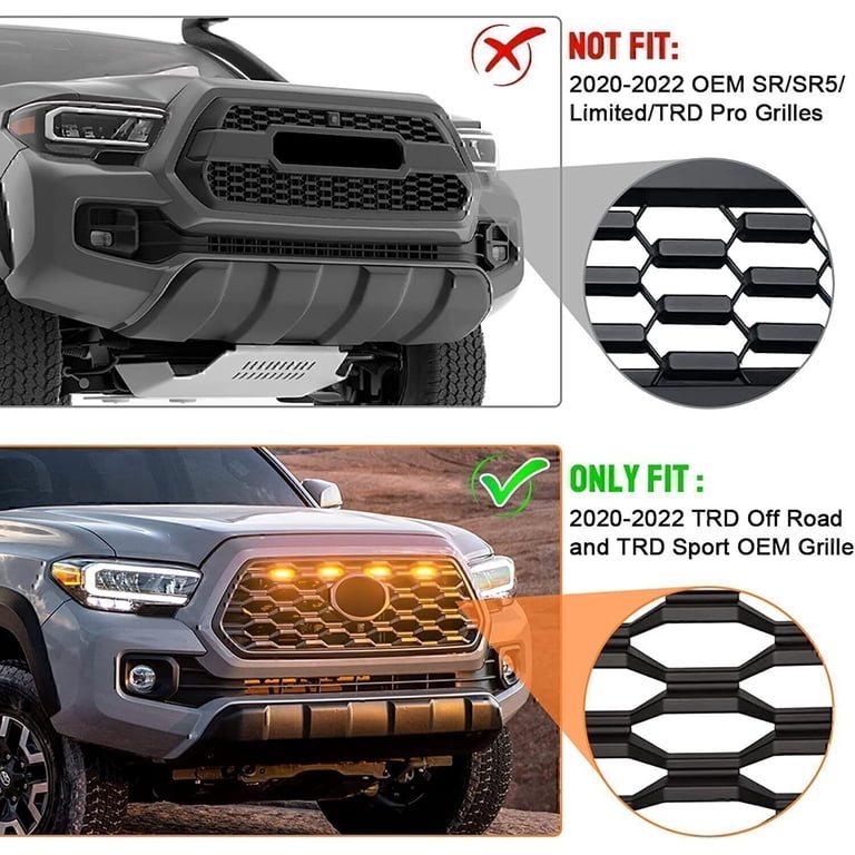 RIDROID Raptor Style LED Grille Lights – For 2020-2022 Toyota Tacoma TRD Sport / Pro / Off-Road