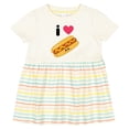 thumbnail image 3 of Inktastic I Love Hot Dogs Girls Baby Dress, 3 of 5