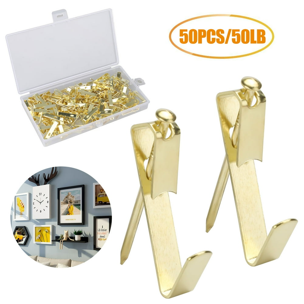 TSV 100Pcs 30LB / 50Pcs 50LB Heavy Duty Picture Hangers with Nails