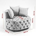 thumbnail image 5 of Modern Barrel Chair, Round Oversized Barrel Chairs, Sofa Lounge Accent Chair, Velvet Leisure Sofa Chair, Comfy Leisure Chair with 3 Pillows for Living Room Bedroom Hotel Office, Gray, 5 of 7
