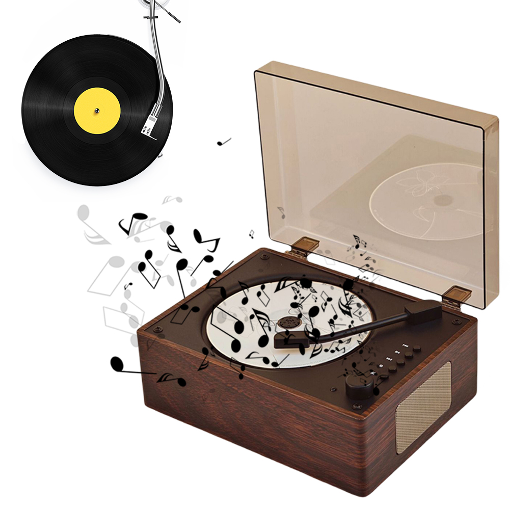 BLEEUS Cd Player Rechargeable Bluetooth-compatible 5.0 Music Player W/ Remote (Walnut)Audio Equipment