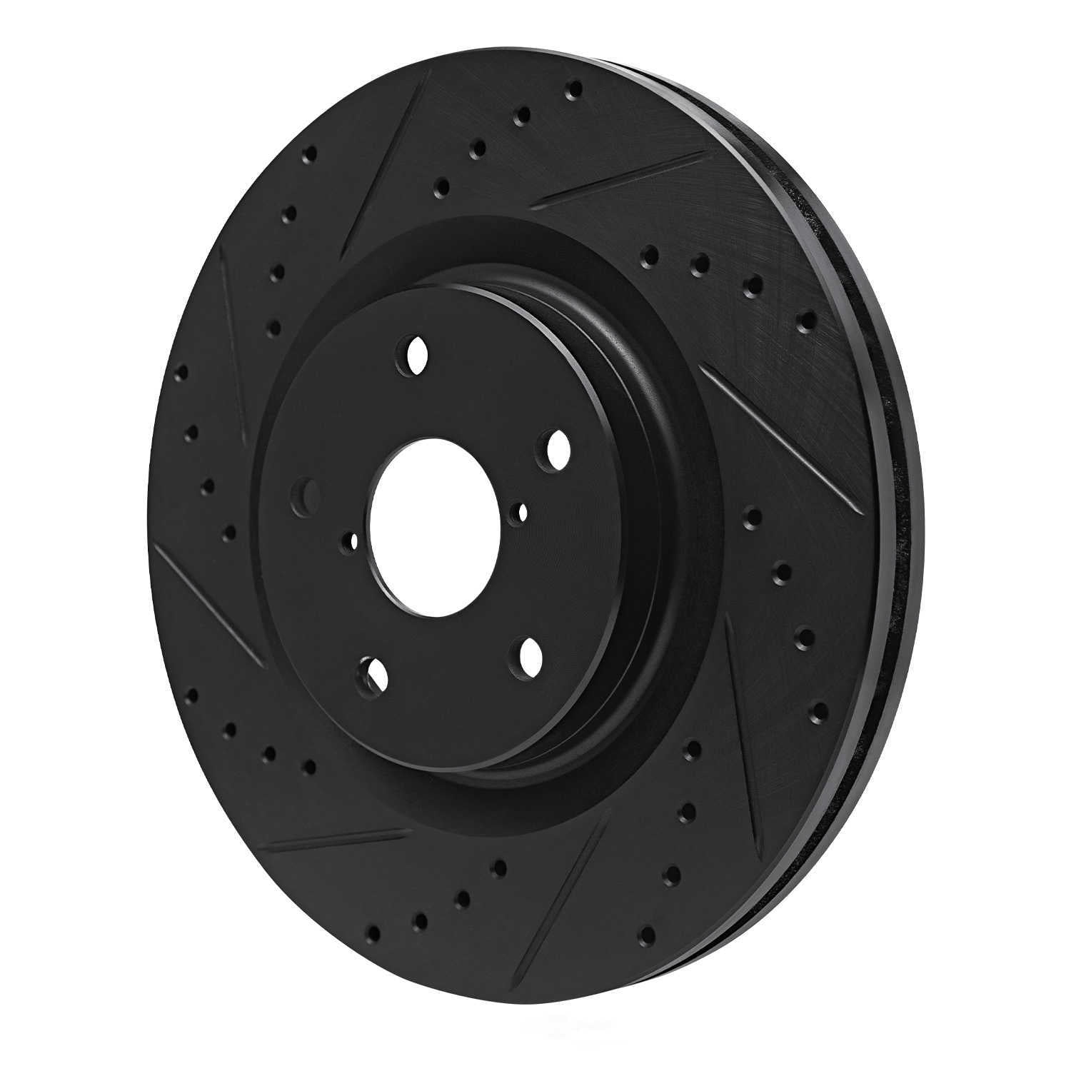 Dynamic Friction Company 633-13049L DFC Brake Rotor - Drilled And Slotted - Black