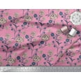 thumbnail image 2 of Soimoi Tissu en Poly Georgette Feuilles & Roses Imprimés Floraux au Mètre 42 Pouces de Large, 2 of 3
