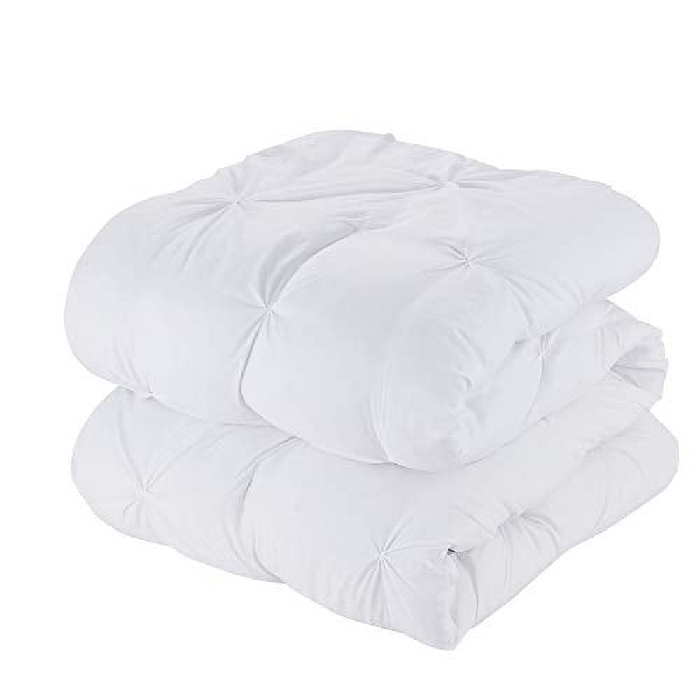 Sweet Home Collection 8 Piece Luxury White Pin Tuck Bed in a Bag, Queen