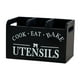 thumbnail image 1 of Porta utensilios para encimera de cocina, almacenamiento de utensilios de cocina con 3 compartimentos para encimera, contenedor para cubiertos., 1 of 9