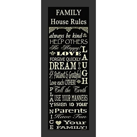  FRAMED  Family  House Rules 6x18 Art  Print Wall  Home Decor  