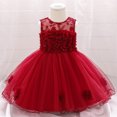 thumbnail image 2 of Kiijoy Girls Flower Lace Sleeveless Party Dress Wedding Princess Dress Pageant Gown, Sizes 0-24M, 2 of 5