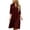 Wine, variant on Levmjia Women's Dress V Neck Button Down Midi Dress 3/4 Sleeve Tiered Babydoll Dress Casual Loose Fit Summer Dresses with Pockets