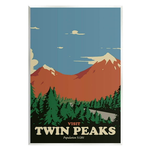 Stupell Industries Visit Twin Peaks Mountain Landscape Graphic Art Unframed Art Print Wall Art, Design by Matheus Lopes Castro