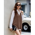 thumbnail image 2 of Zeagoo Women's Sweater Vest Chic Sleeveless V Neck Oversized Pullover Knitted Tops Fall Sweater, 2 of 6
