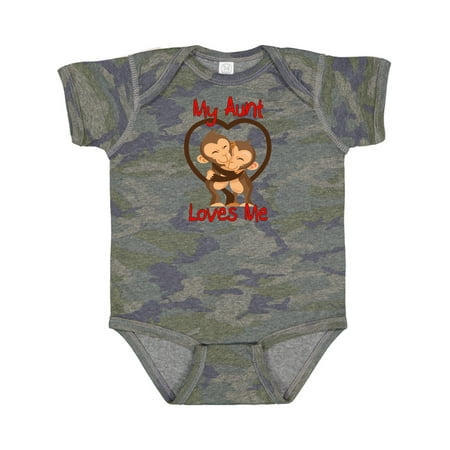 

Inktastic My Aunt Loves Me Monkey Gift Baby Boy or Baby Girl Bodysuit