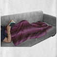 thumbnail image 6 of Yellow Damask Soft Flannel Fleece Throw Blanket, Eastern Inspired Floral Motif with Zigzag and Heart Shapes, Cozy Plush for Indoor and Outdoor Use, 50" x 70", Pale Yellow Purple, by Ambesonne, 6 of 6