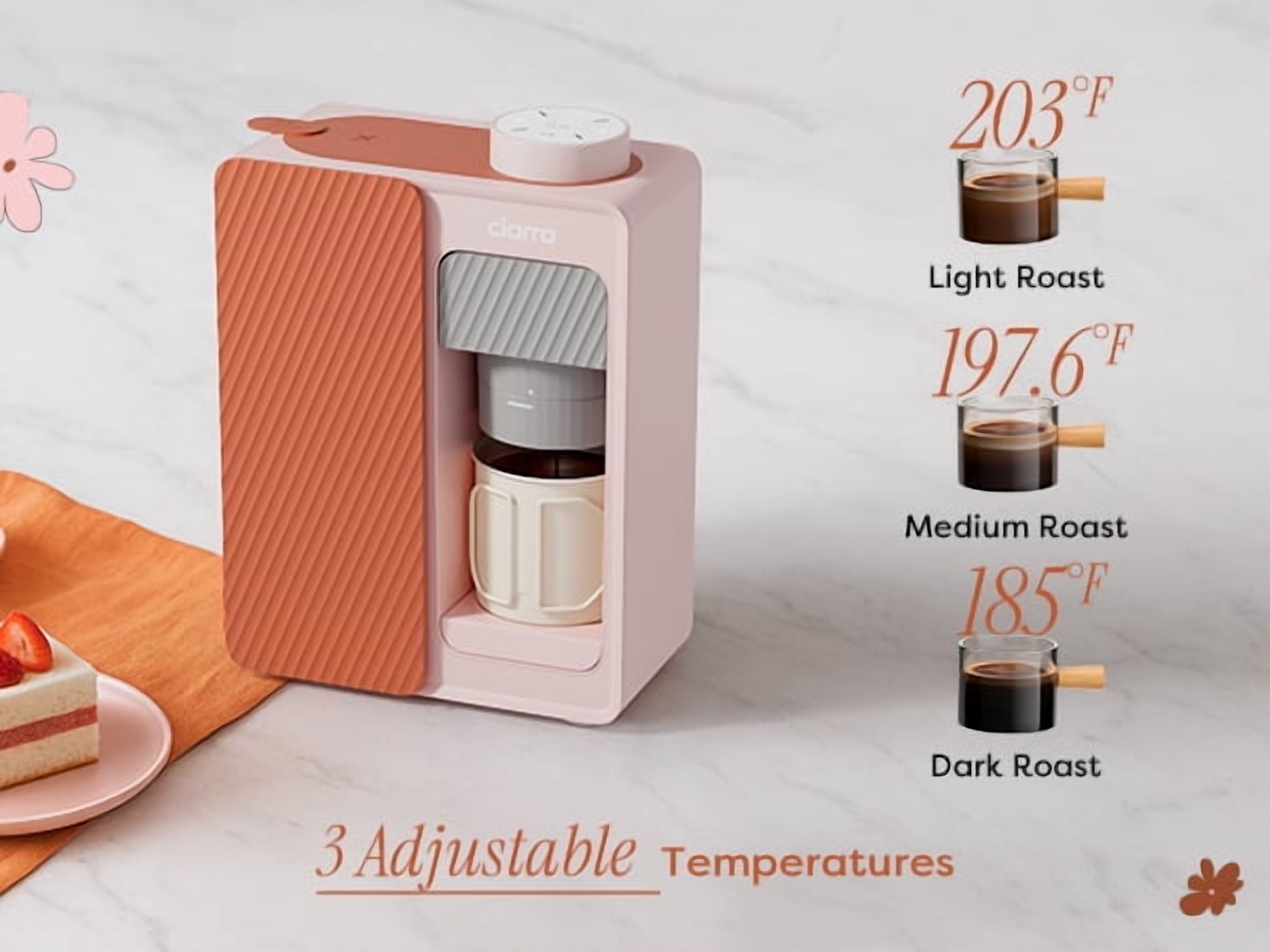 Ciarra Bloombox Portable Espresso Maker, Dual Power (AC & Battery), 15-Bar Mini Coffee Machine