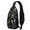 Black Halloween Dancing-1, variant on Sling Backpack,Black Halloween Dancing Skeletons Crossbody Bag with Water Bottle Holder,Waterproof Sling Bag for Men/Women with Chest Phone Holder for Hiking,Travel