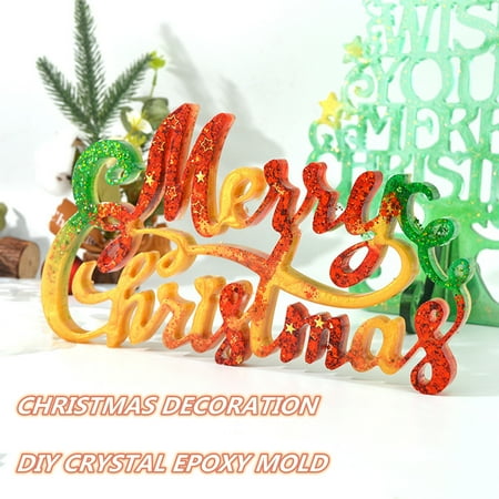 

CHGBMOK Christams Decorations 3D Three-Dimensional Christmas Decoration Letter Diy Crystal Epoxy Mold