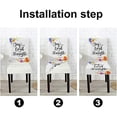 thumbnail image 2 of Floral Quote Dining Room Chair Slipcovers 4 Pack Joy of The Lord is My Strength Scripture Typography Stretch Spandex Kitchen Chair Slipcovers Removable Washable Geometric Parsons Chair Cover, 2 of 5