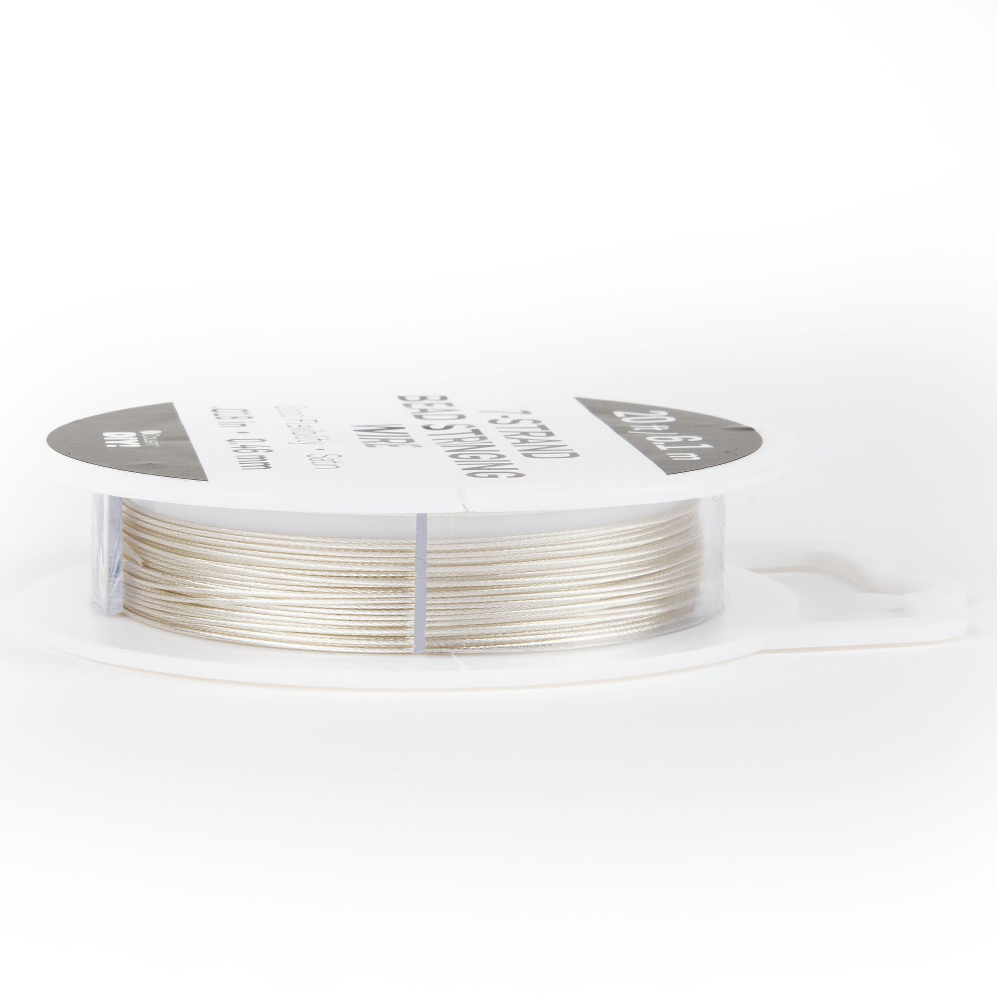 Cousin DIY 7-Strand Stainless Steel Flexible Beading Wire, Satin Silver, 0.018 in x 20 ft Roll