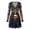 1Navy, variant on Xijirk Women Halloween Skull Skeleton Rose Print Dress with V Neck Long Flare Sleeve Fit and Flare Mini Dress for Witch Cosplay Halloween Party