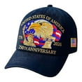 thumbnail image 2 of United States 250th Anniversary Hat, 250 Years Semiquincentennial Cap, Adjustable Bald Eagle Print Patriotic Baseball Cap for Men Women, 2 of 8