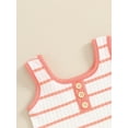thumbnail image 6 of Suealasg Kids Girl Summer 2Pcs Outfits Set Clothes 1T 2T 3T 4T Sleeveless Striped Ribbed Tank Tops and Shorts Beach Party Clothing for Toddler Girls, 6 of 7
