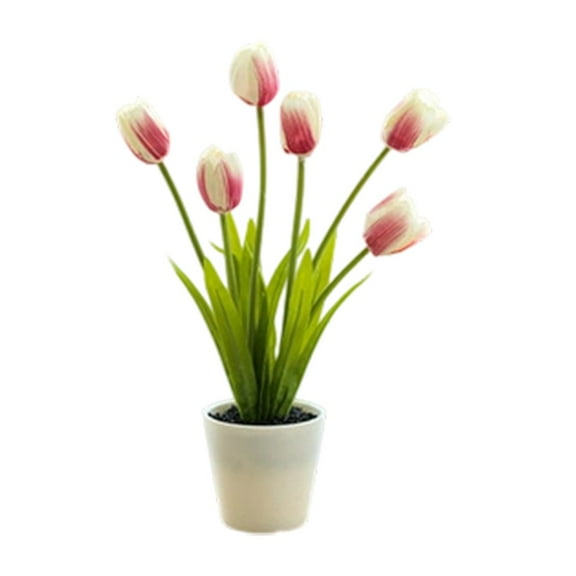 Vibrant Artificial Tulip Potted Plants For Home Wedding Party Decoration