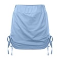 thumbnail image 4 of Pantalones con falda sexy plisada y cordón lateral para mujer - Falda corta de verano de color liso (2), 4 of 7