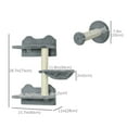 thumbnail image 3 of PawHut 4Pcs Cat Wall Shelf with Scratching Posts, Hammock, Platforms, Steps, 3 of 10
