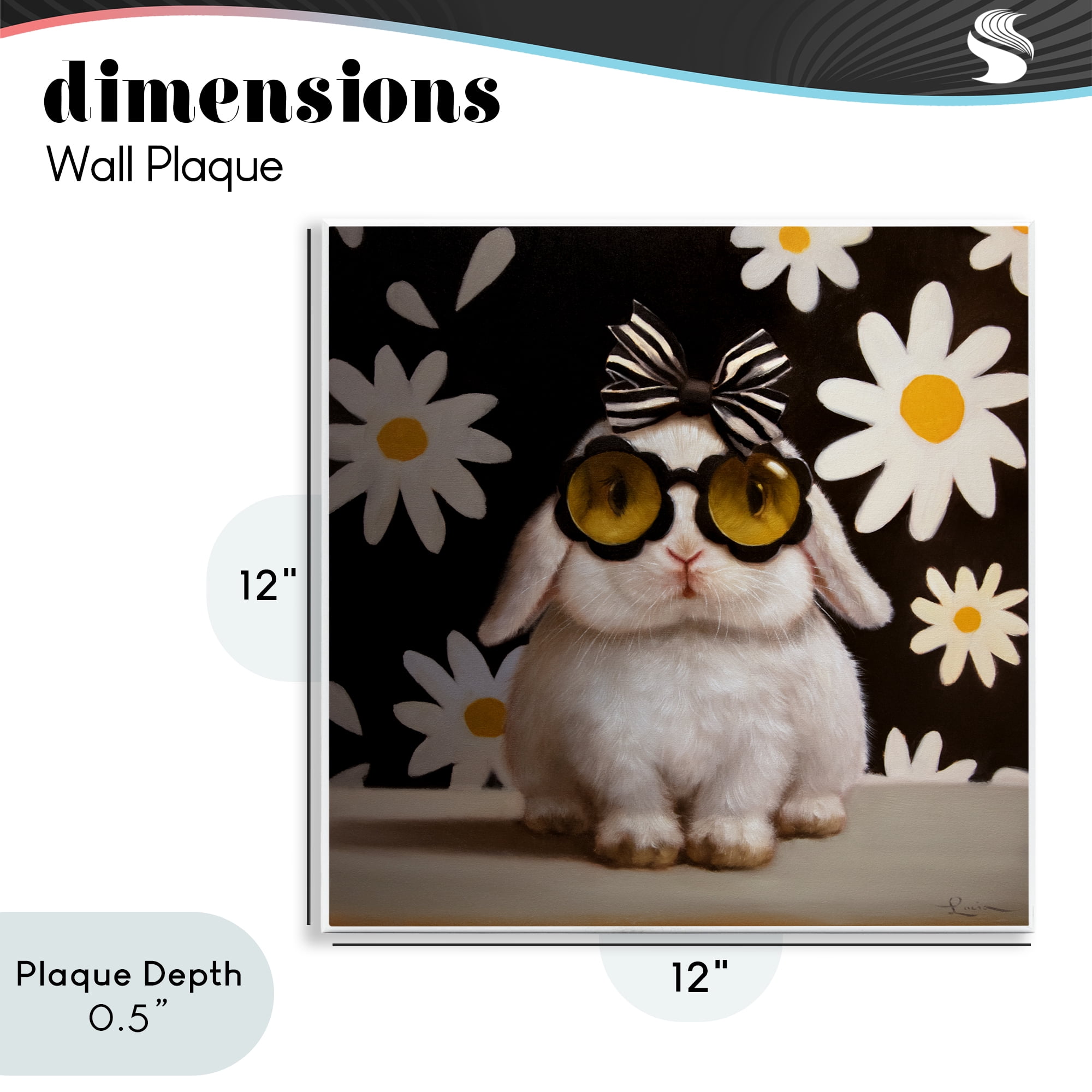 Stupell Industries Boopsie Daisy Bunny Wall Plaque Art, design by Lucia Heffernan