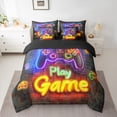 thumbnail image 3 of Erosebridal Gamer Gaming Full 7 Pcs Bedding Sets,Retro Neon Gaming Bed In A Bag,Teen Video Game Gaming Comforter Set For Boys,Space Game Play Gamepad Bed Set Game Room Decor Sheet Set, 3 of 5