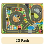 (20 pack) Melissa & Doug Jumbo Roadway Activity Rug, 4 Wooden Traffic Signs, 79"L X 60"W